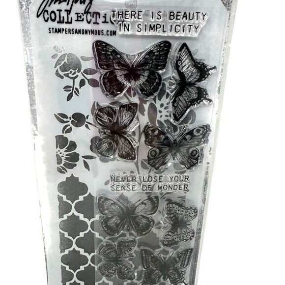 Tim Holtz THMM144 Butterfly Stamp Stencil Set New Mixed Media Craft - Picture 6 of 9